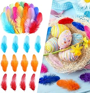 THARAHT Colorful Craft Rooster Feathers 300pcs 3-5inch for Kindergarten DIY Crafts Wedding Home Party Dream Catcher Supplies Decorations Feathers