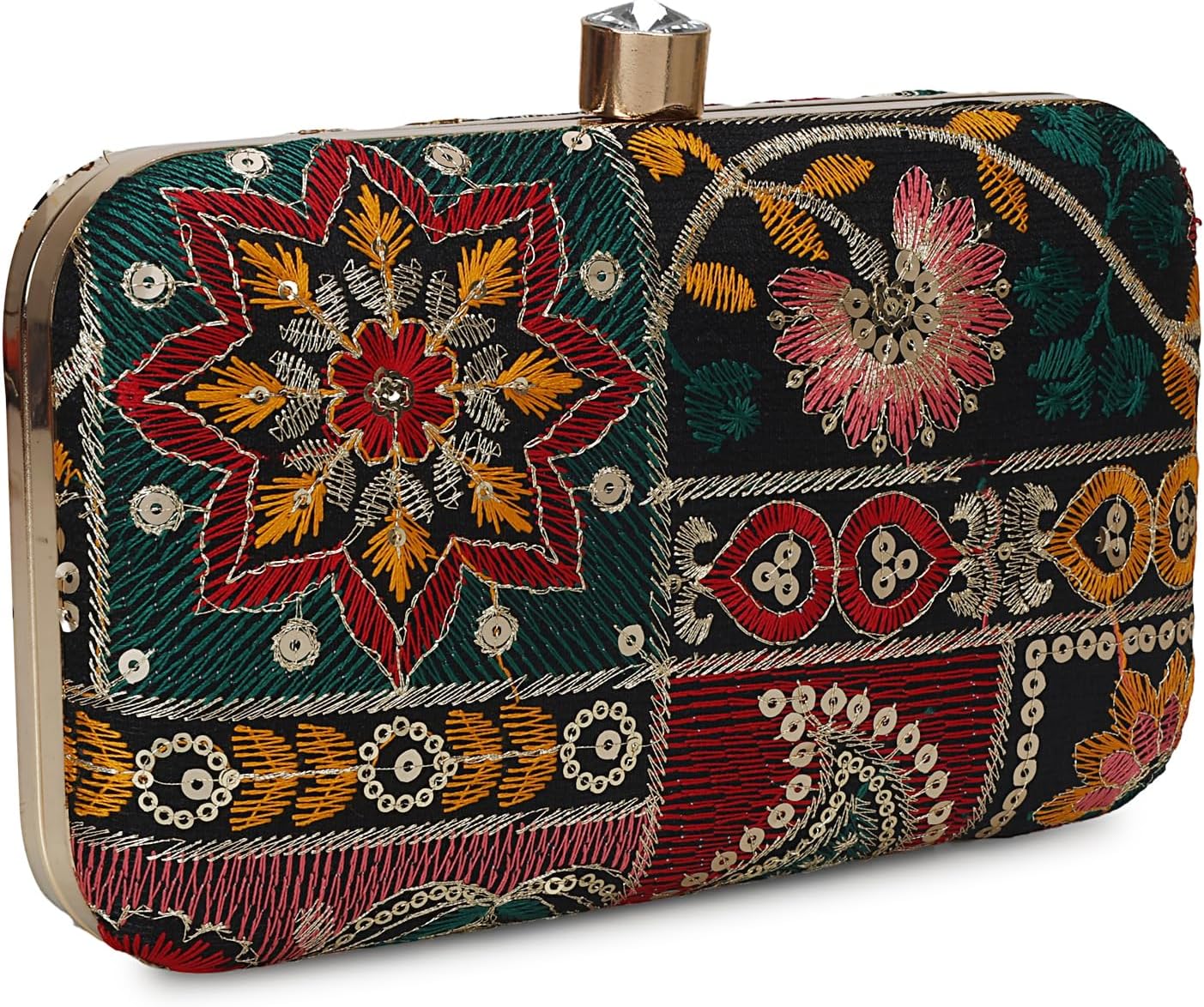 Hand Crafted LONGING TO BUY Designer Box Clutch - Zari Embroidery Hand Clutch