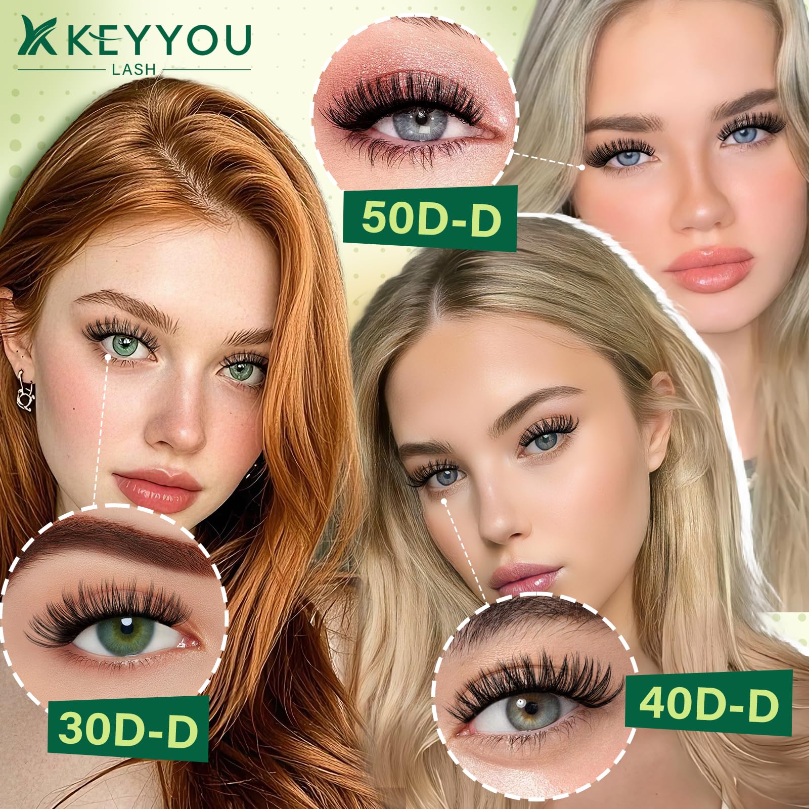 DIY Wimpernverlängerung Kit KEYYOU 300Pcs 50D 0.07D Curl 8-16MIX Wimpern Cluster Kit mit Wimpern Kleber Entferner Applikator einfach zu bedienen für Anfänger (Kit-50D-0.07D,8-16MIX)