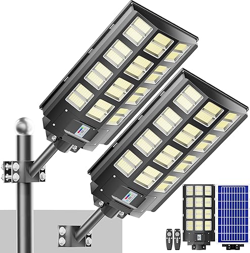 Luz solar de calle para exteriores, impermeable, luces de estacionamiento comercial, sensor de movimiento, 8200 W, reflector LED del anochecer al