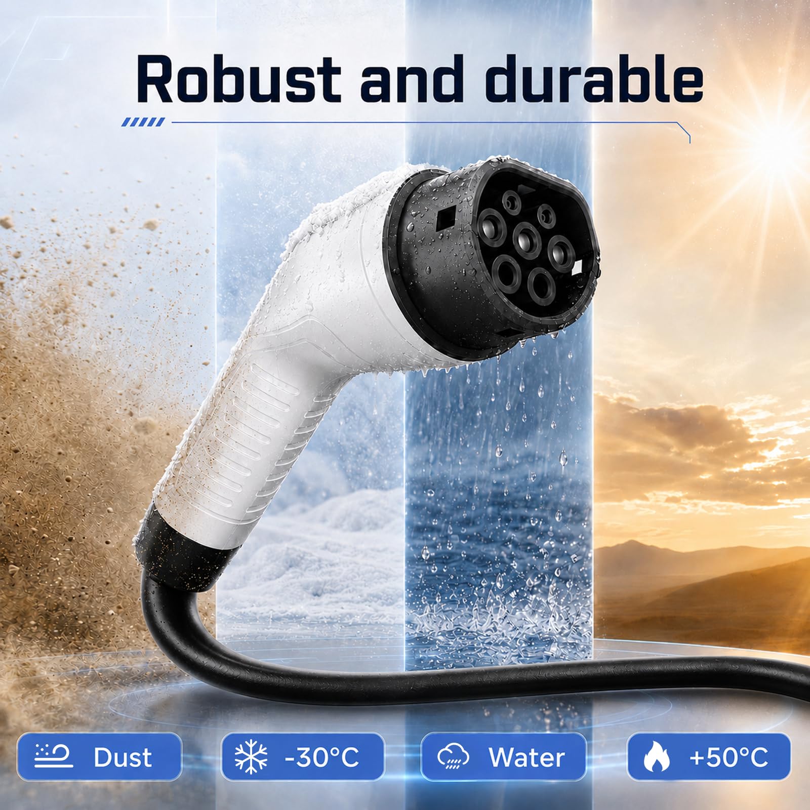Cavo di ricarica tipo 2, 11 kW, 10 m, estremità aperta per auto elettriche e ibride, cavo di ricambio 3 fasi, 16 A, 10 m, per Wallbox e stazione di ricarica per EV PHEV tutte le auto elettriche
