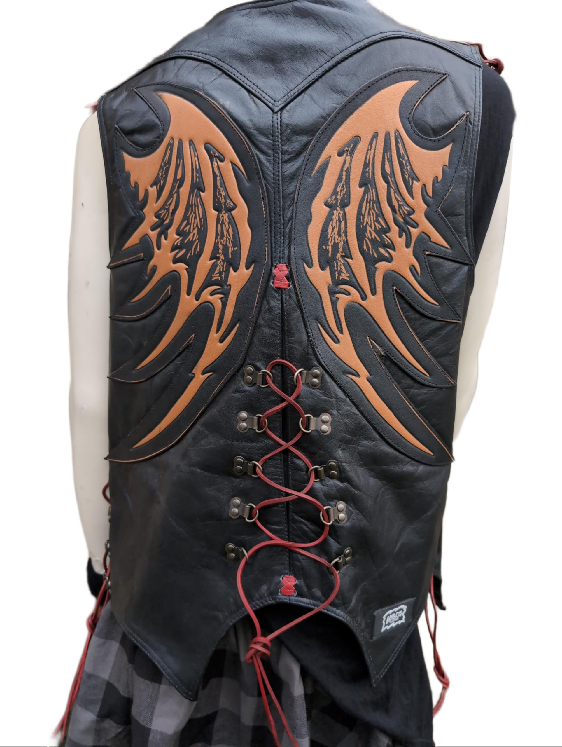 Original Clothes - Lederweste - UNISEX! - Demon Wings Weste - Dämonen Flügel Weste