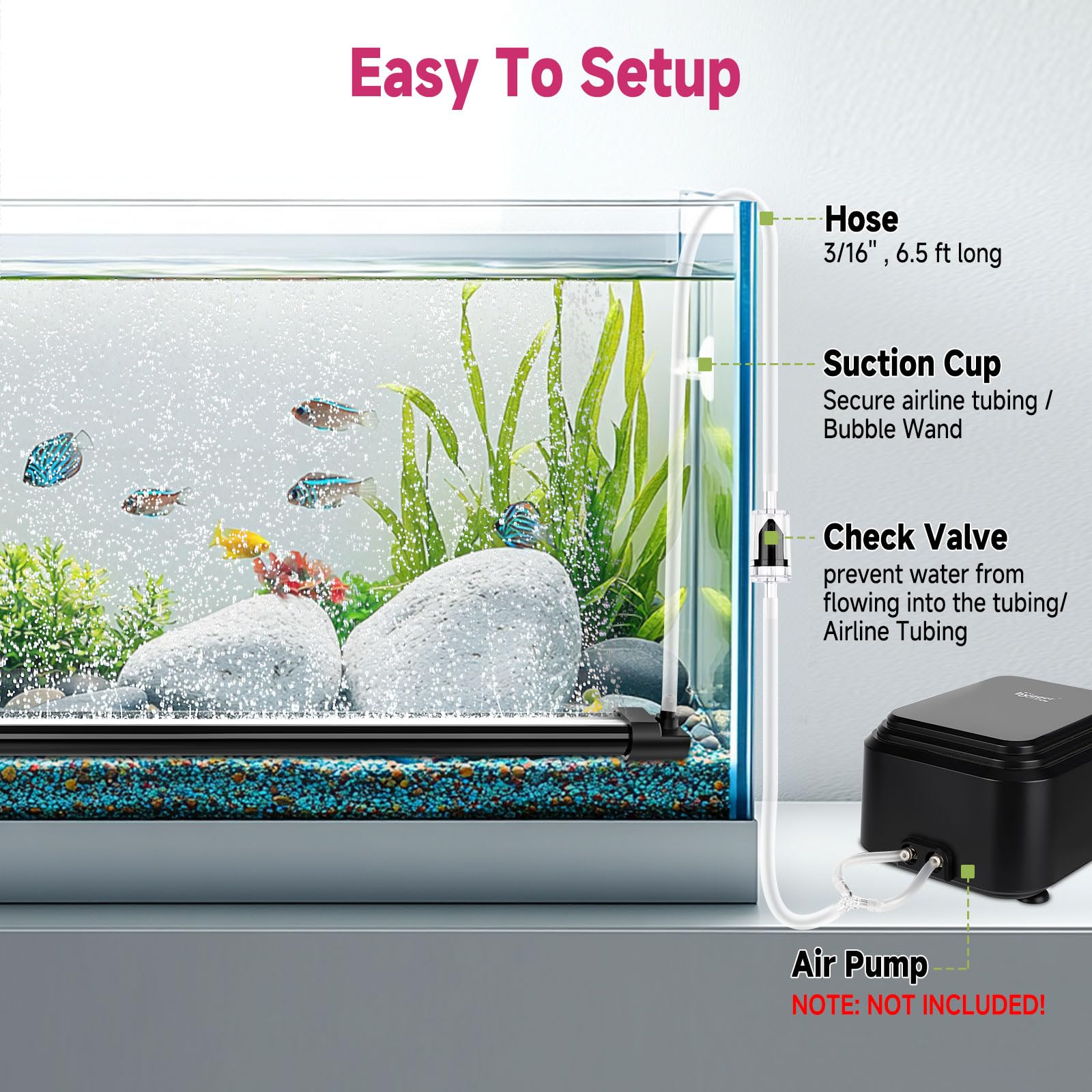 Hygger Aquarium Bubble Stone - Quiet Oxygen Diffuser -6