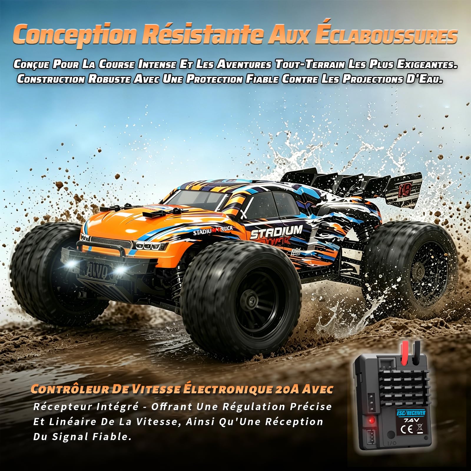 HAIBOXING Voiture Télécommandée 1/18 4WD Voiture RC Monster Truck