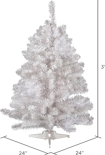 Miniatura 5 de Vickerman Árbol de Navidad artificial de abeto blanco de cristal de 3 pies, sin luz, árbol de Navidad de abeto sintético, decoración de temporada