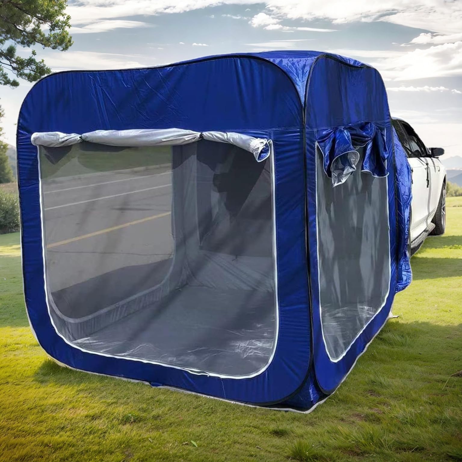 Tienda de campaña SUV, Tienda de Campaña para Coche, Carpa para Coche 5-8 Personas, 200x200cm, Carpa para Auto Apto para Cualquier Tipo de Coche, Fácil configuración