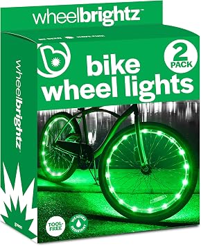 Brightz WheelBrightz 2-Pack LED Bike Wheel Lights - 2026 Edition with Superior Straps & LED-Weatherproof Shield! 14 Colors - Unmatched Durability, Visibility & 48+ Hours of Dazzling Illumination