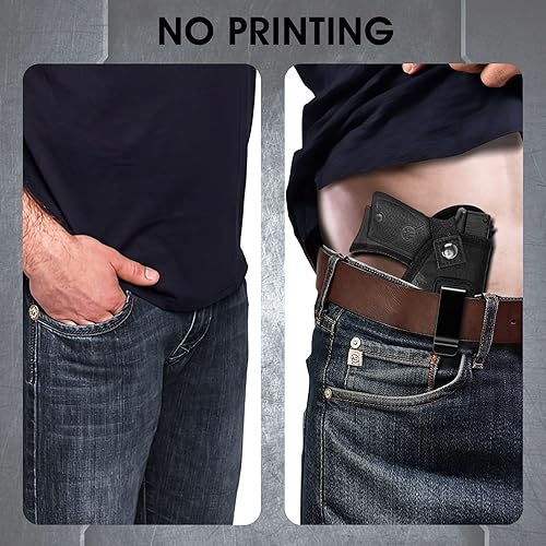 Miniatura 7 de Paquete de 2 fundas de cuero ECO para pistolas, funda oculta IWB para mujereshombres, fundas de cintura interior para pistolas, se adapta a la