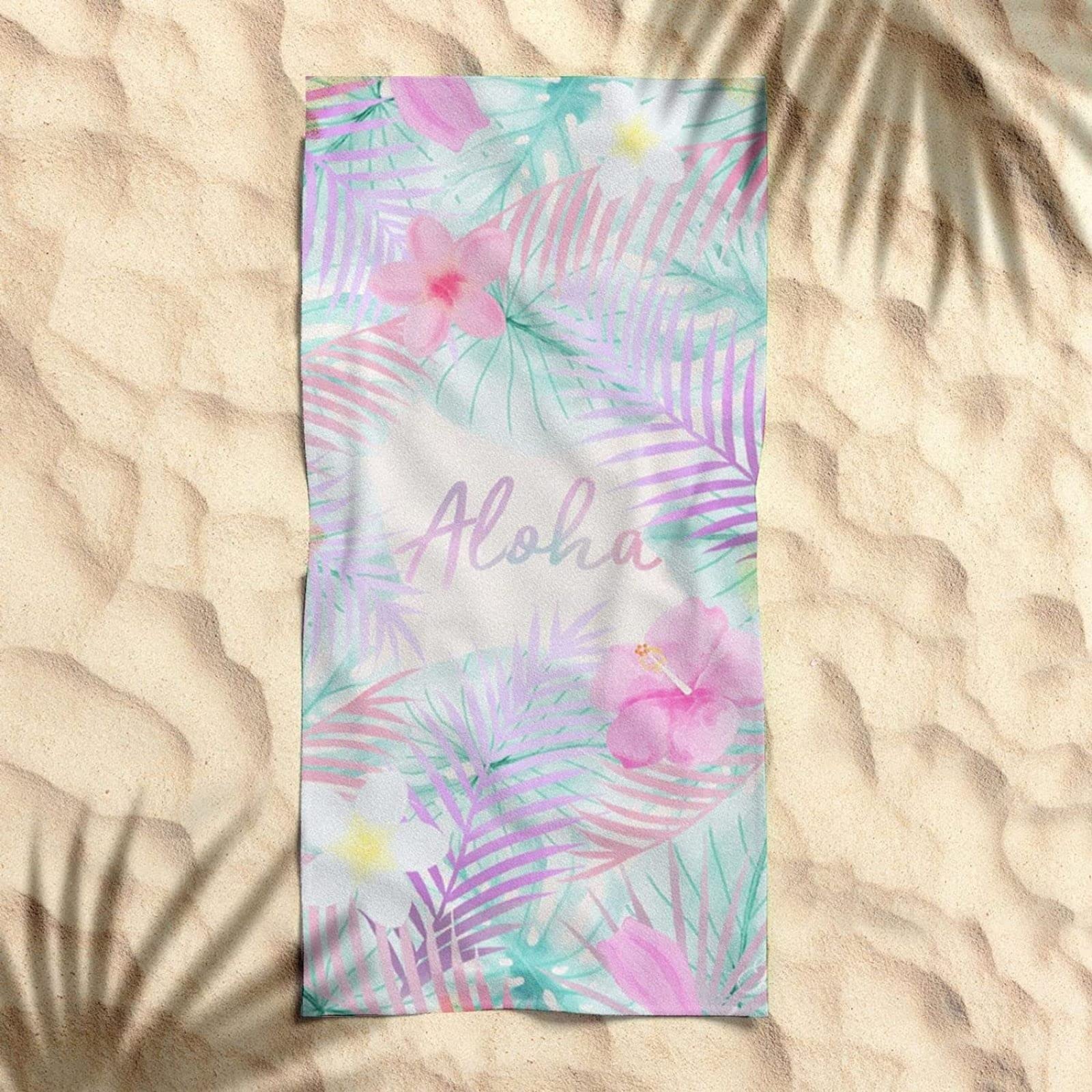 Serviette de Plage 200x200 Femme Homme Enfant, Drap de Plage XXL Serviette Plage Anti Sable à Séchage Rapide Grande Serviette Plage Planter des Fleurs, pour Bain, Piscine, Camping Rose