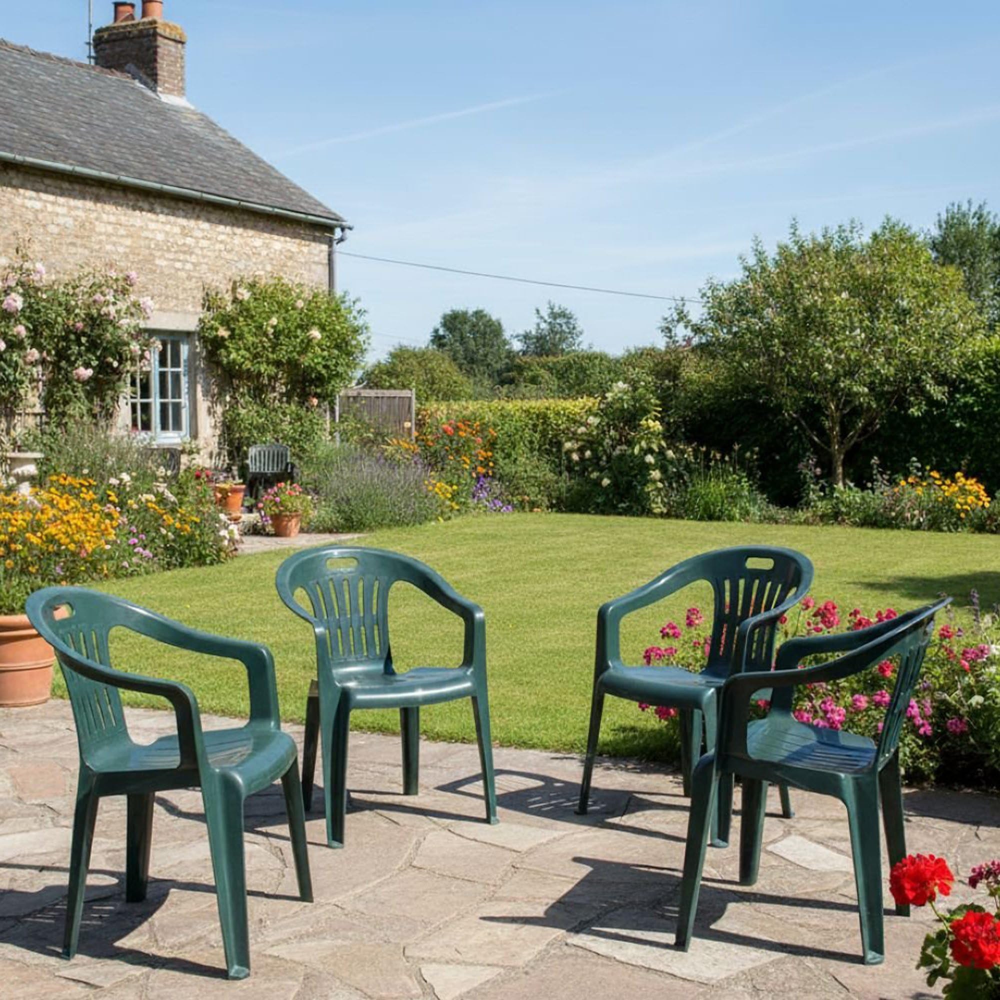 Dmora - Chaise d'extérieur Velletri, Sièges de jardin, Chaise pour table à manger, Fauteuil d'extérieur, 100% Made in Italy, 56x57h80 cm, Vert
