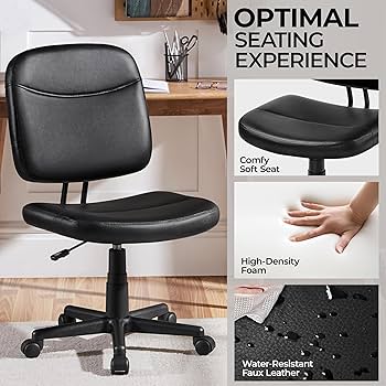 Amazon.com: Yaheetech Armless Office Chair Ergonomic Desk