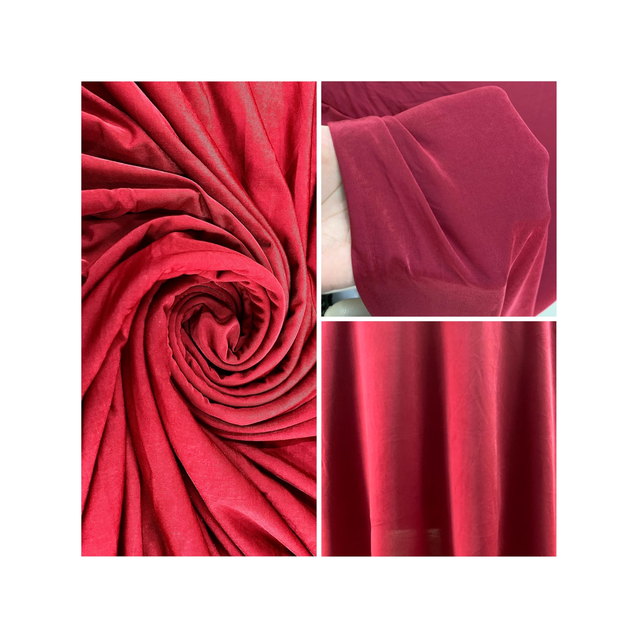 LYCRAA Fabric (Maroon Colour) L:- 1/2/3/4/5 Meters W:- 55+ INCH | Heavy Quality and Stretchable | Carve Kurti-Sari-Skirt-Leggings-Shirts-Dresses-Gowns | Premium Material (2 Meter)-image-46