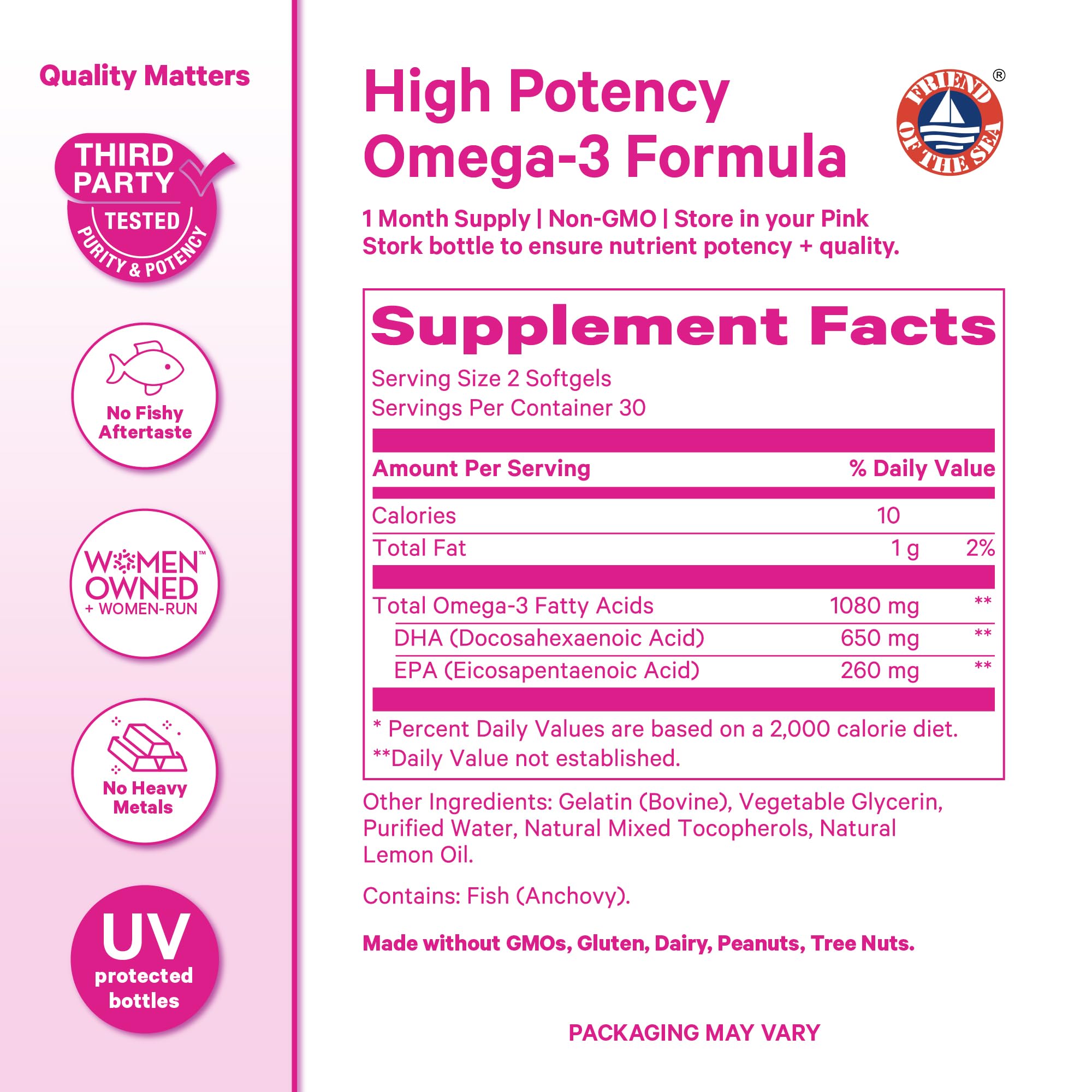 Pink Stork Omega 3 Fish Oil Supplements for Women, 60 Softgels — Amazon image 6