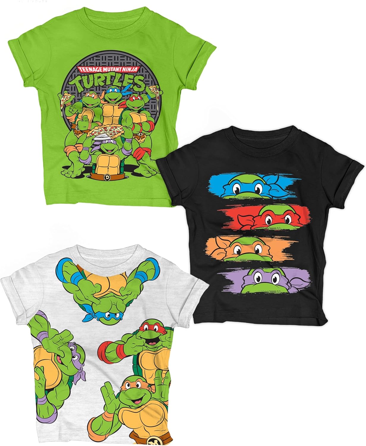 Ninja Turtles T-Shirt (Sets) Michelangelo Leonardo Raphael Donatello TMNT Outfit Costume Tee Toddler Birthday to Kids Clothes