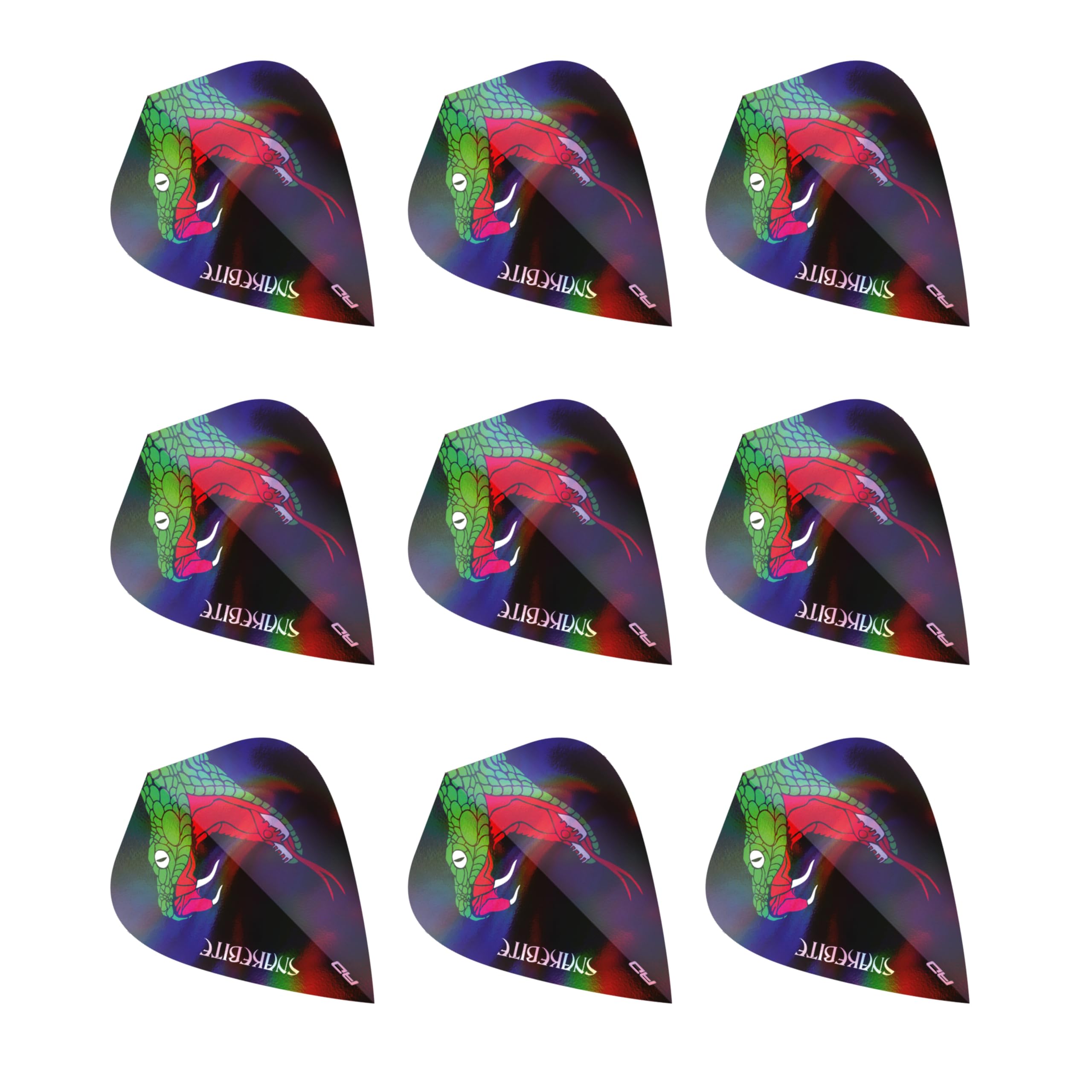 RED DRAGON Peter Wright Snakebite Holographic Kite Dart Flights - 3 sets per pack (9 flights in total)