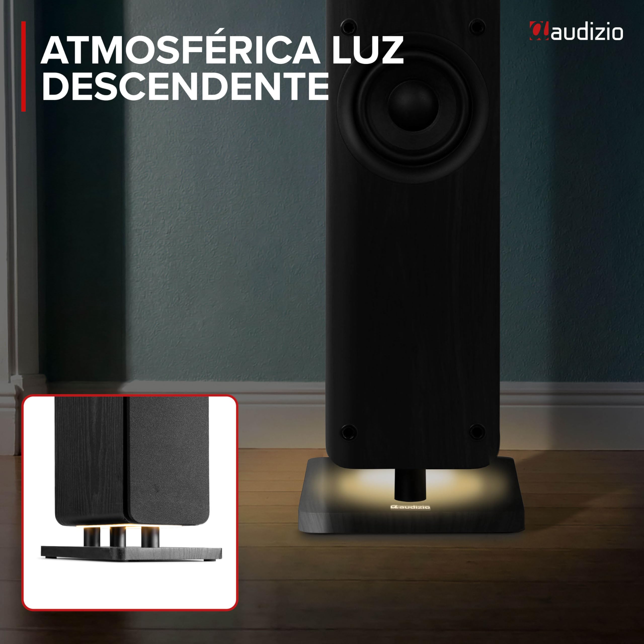 Audizio Arco – Pack 2 Altavoces Activos 320W con Radio Dab+, Radio Digital y Radio FM, Altavoz Bluetooth Potente, Altavoz USB, Entrada optica para Equipo Sonido TV Home Cinema, Color Negro
