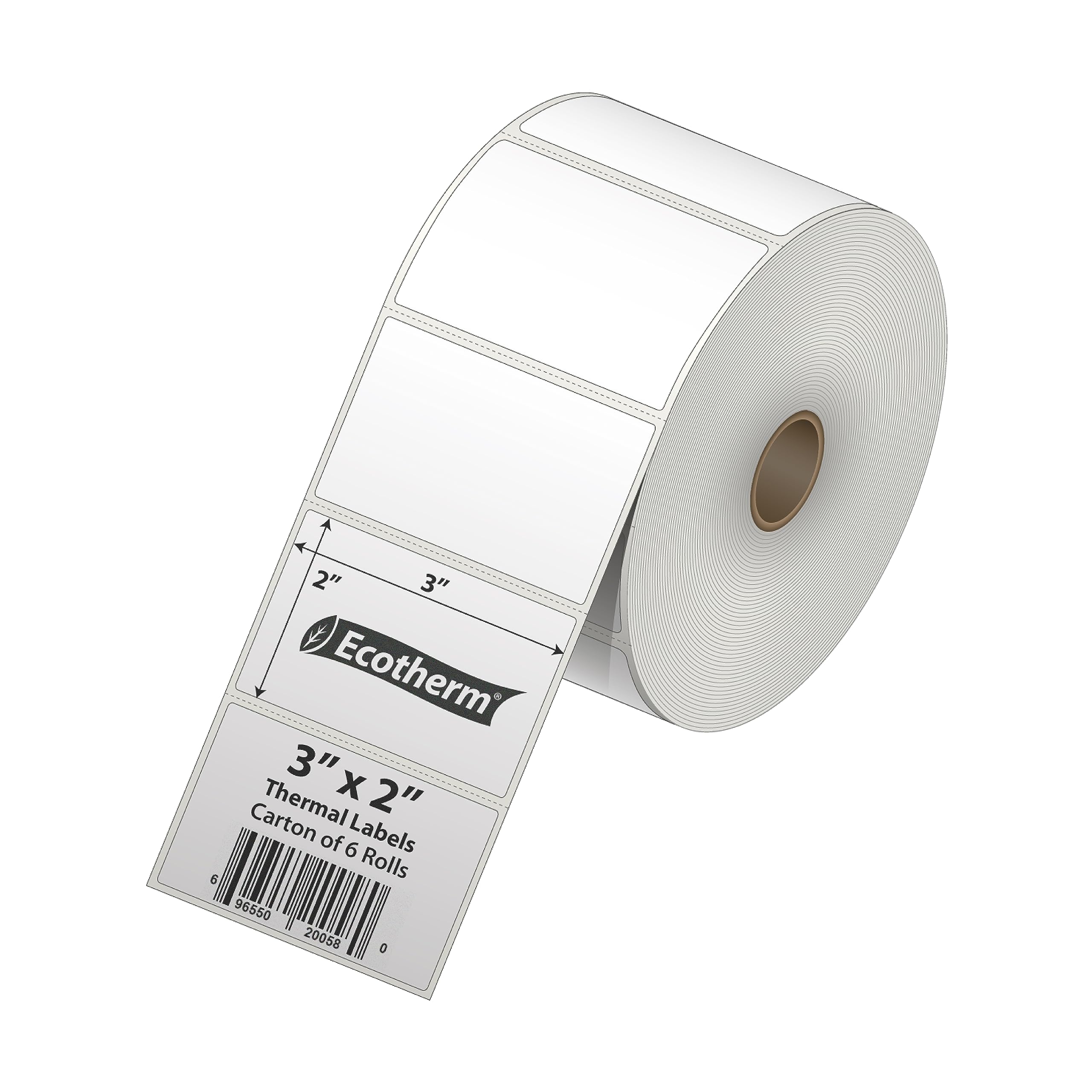 3 x 2 bezpośrednie papierowe naklejki termiczne - 7440 etykiet - 1240 etykiet na rolkę - 6 rolek - do drukarek termicznych Datamax, Intermec, Sato, TSC, Zebra Direct