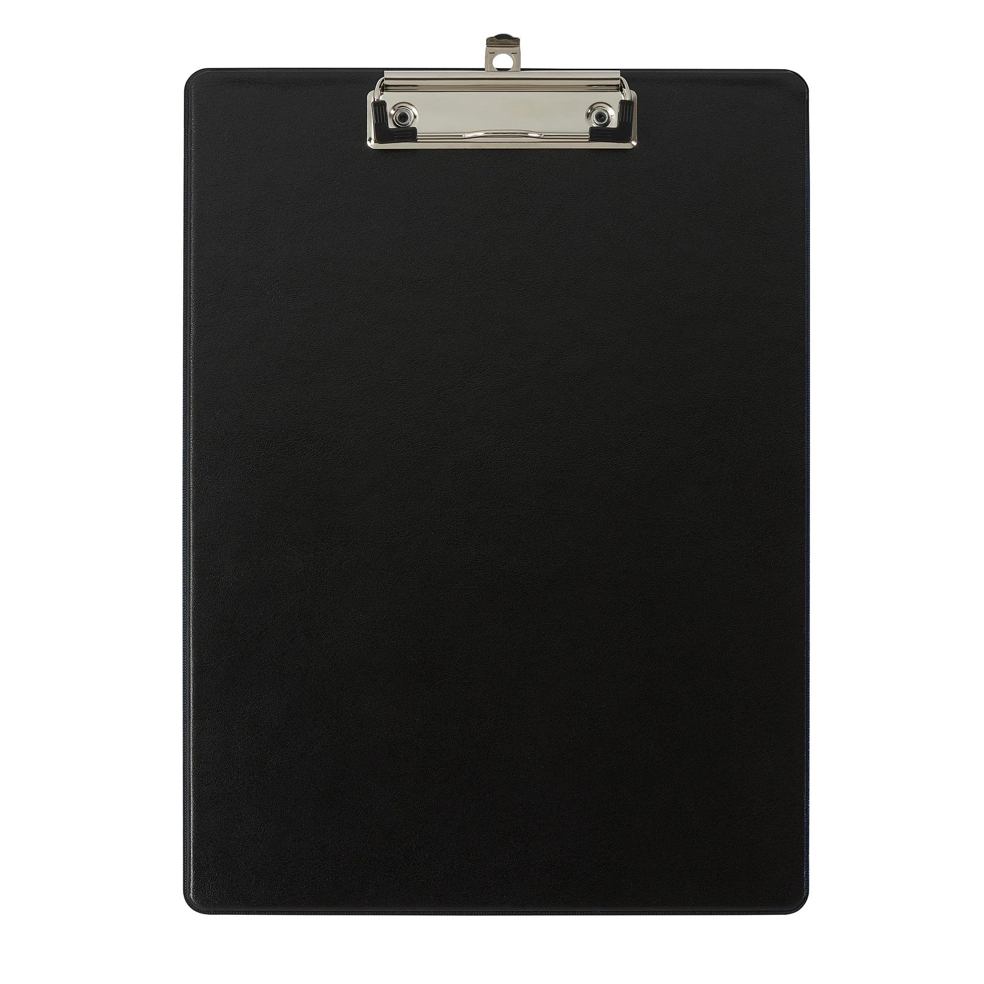 Exacompta - Réf. 19291E - Carton de 10 porte-blocs à pince avec pochette plastique sur le dos - Système d'accroche mural - Dimensions : 23 cm x 32 cm pour document format A4 - Noir