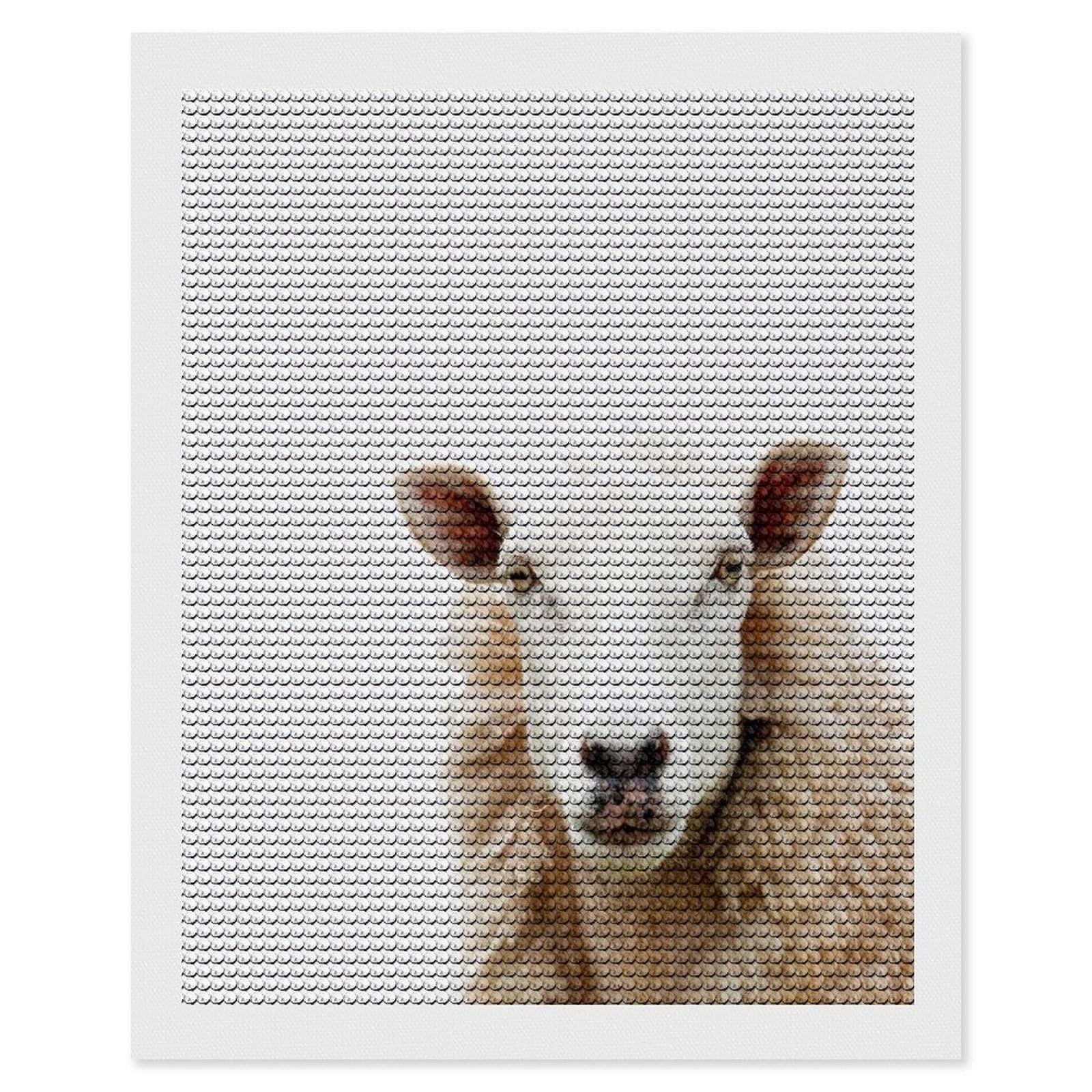 Junmoney Mountain Sheep Diamond Painting Canvas Set 16"x20", for Women, Pleasing Wall Art Project, Aesthetic Room Decor, Gift Idea