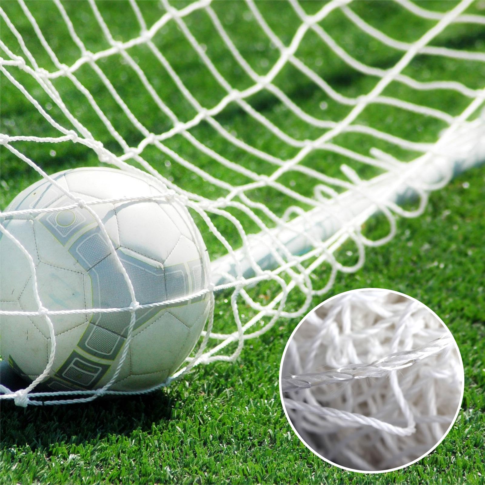 BORDSTRACT Rete da Calcio, Rete di Ricambio per Calcio Reti da Allenamento in Polietilene a Grandezza Naturale Rete da Calcio per Porte da Calcio 10x7ft 18x7ft 24x8ft
