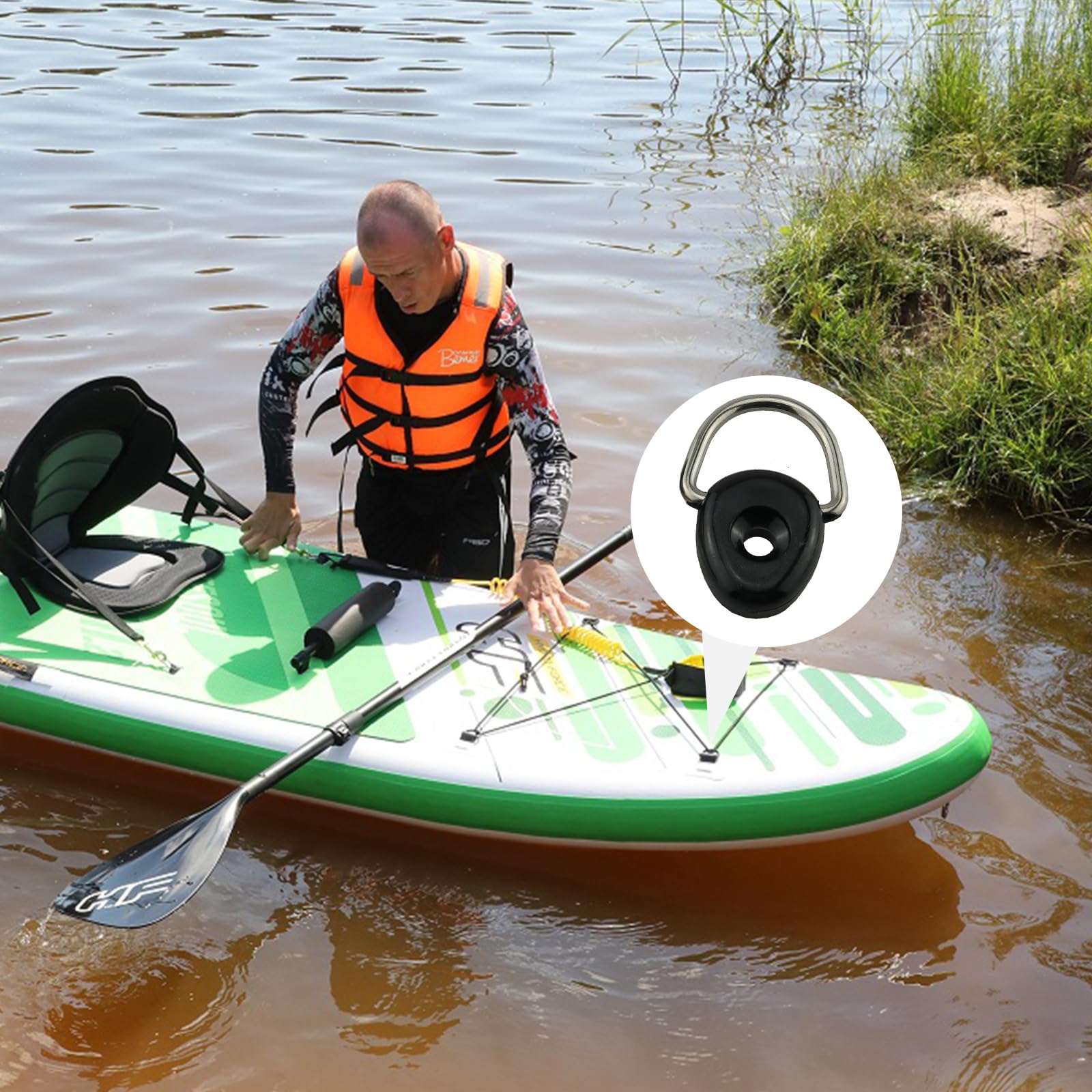 KAIXINXIN 10Pcs Kayak D Rings with Screws Canoes Boats Fishing Riggings D Rings Sailing Camping Hardware for Boats Canoes Kayak