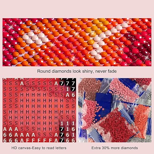 Miniatura 3 de Lxmsja Red Bird - Kit de pintura de diamantes con cristales de colores para adultos, cardenal, arte de diamantes redondos, pinturas de arte con