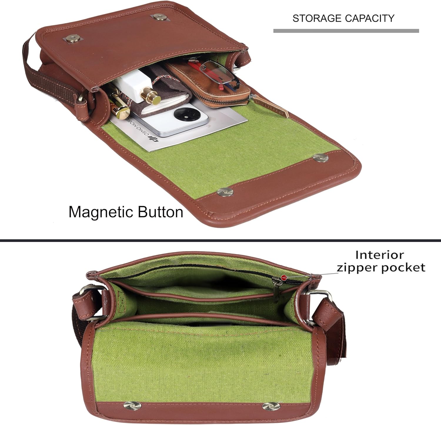 Leather Satchel Chic Crossbody Shoulder Sleek Sling Bag Genuine Leather iPad/Tablet Vintage Tan Brown 9 inch Messenger Bag For 9 inch iPad Pro for Women Men Gift by Cureo - Image 3