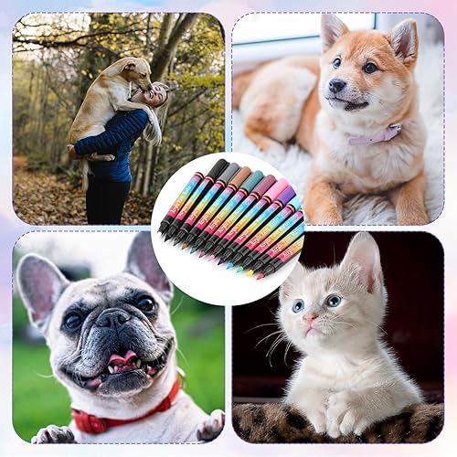Miniatura 6 de Bolígrafos de esmalte de uñas para perros, secado rápido, 12 colores seguros para perros, juego de esmaltes de uñas acrílicas, marcadores de pintura
