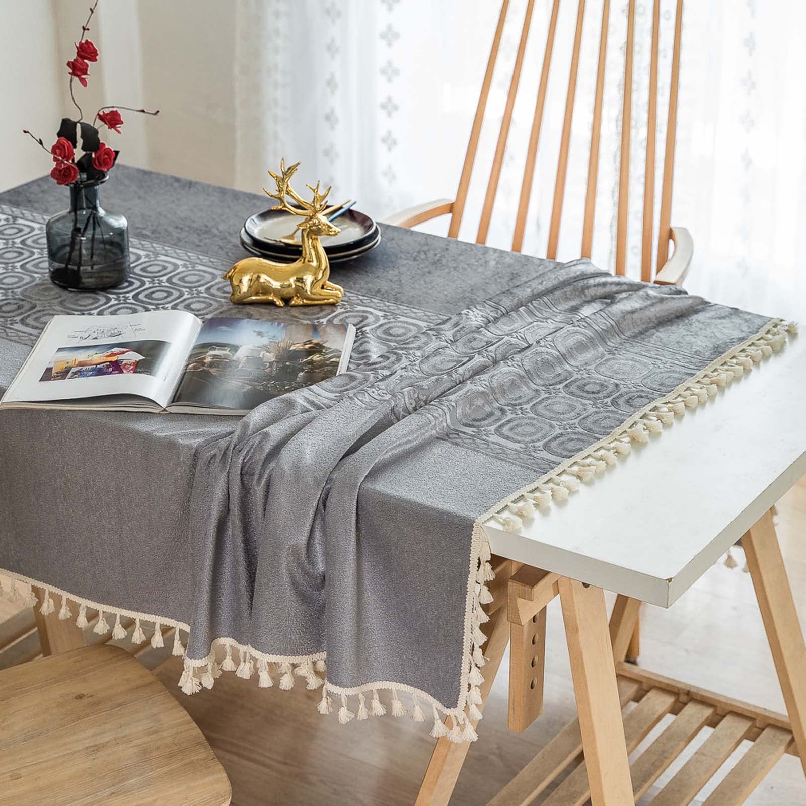 Obrus kuchenny, Obrus ​​z bawełnianego lnu, który można prać(M,140x240cm)