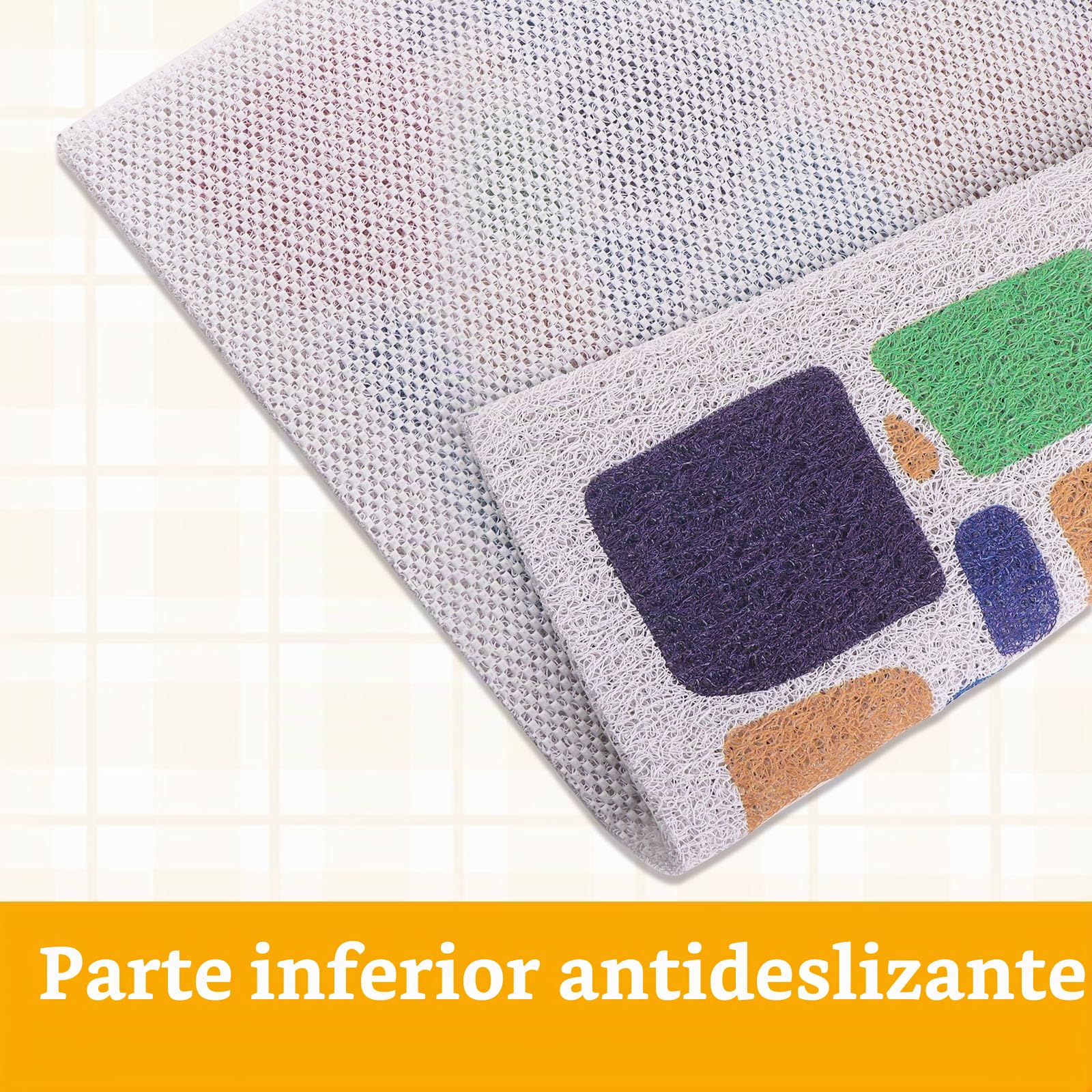 Alfombrilla de ducha antideslizante de 60 x 60 cm, de PVC suave, con orificios de drenaje, de secado rápido, alfombrilla de bañera para zonas húmedas, antideslizante, cómoda y duradera
