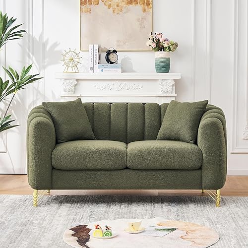 Miniatura 12 de Black Cloud - Juego de sofá de 2 piezas, muebles de sala de estar, modernos y cómodos sofás con patas y almohadas doradas, asiento de dos plazas