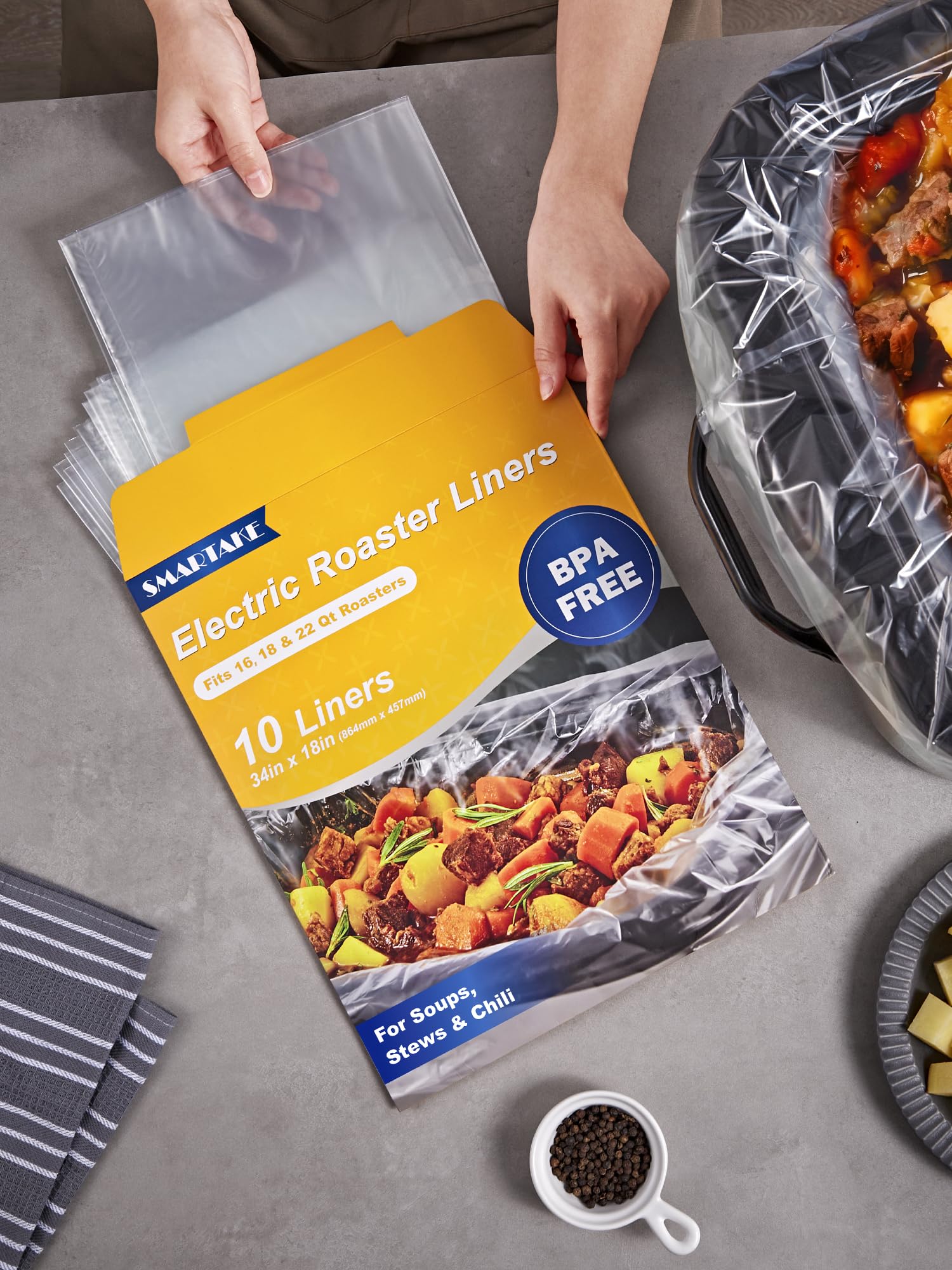 SMARTAKE Roaster Liners - Instant Cleanup! -8 SMARTAKE Roaster Liners - Instant Cleanup! -8