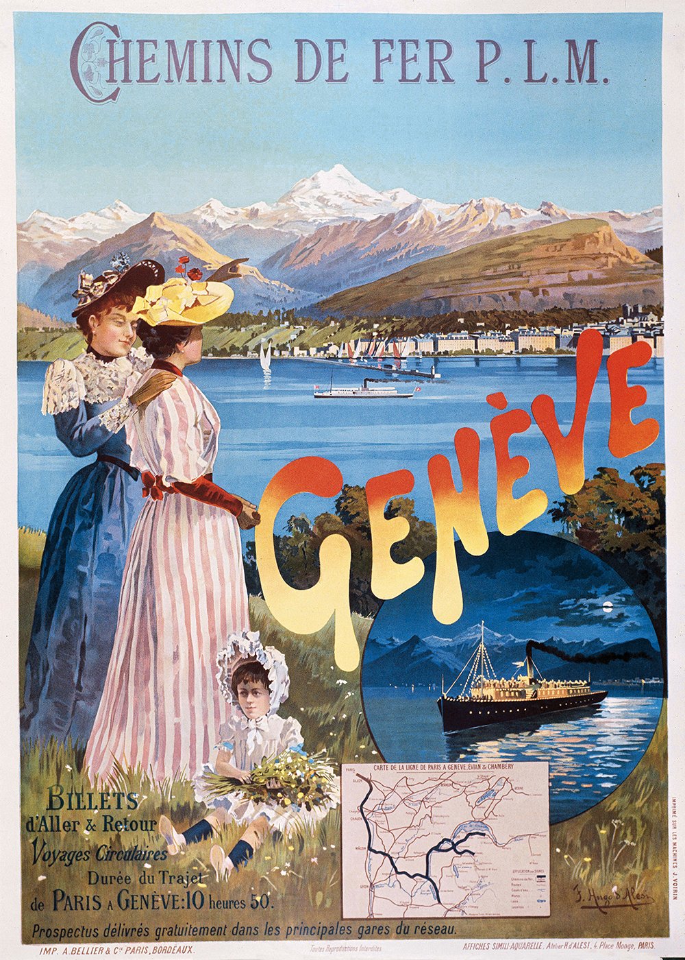 Affiche PLM Geneve poster vintage Small tirage Archival Matte Print