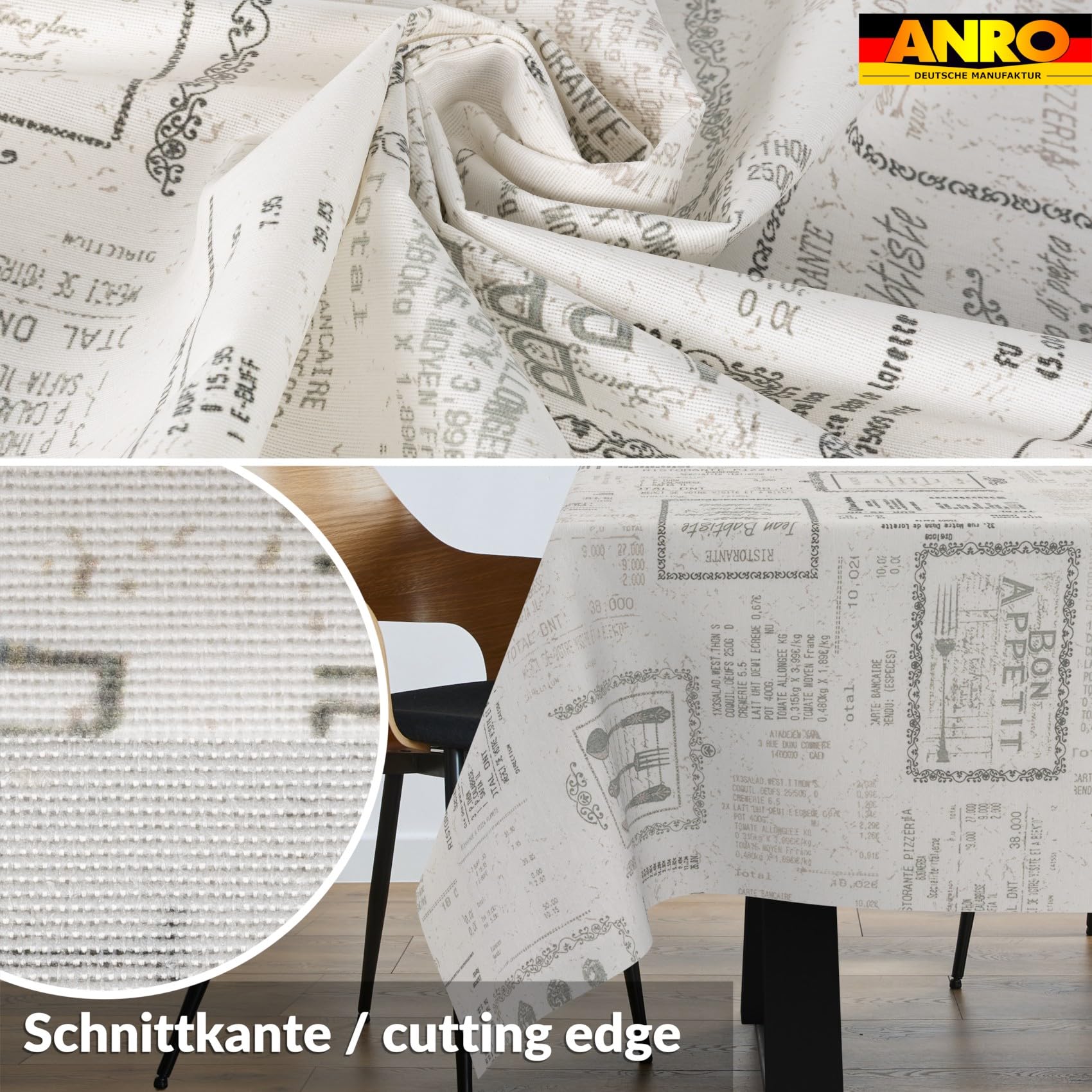 ANRO Tovaglia antimacchia Vintage 400x140 cm impermeabile