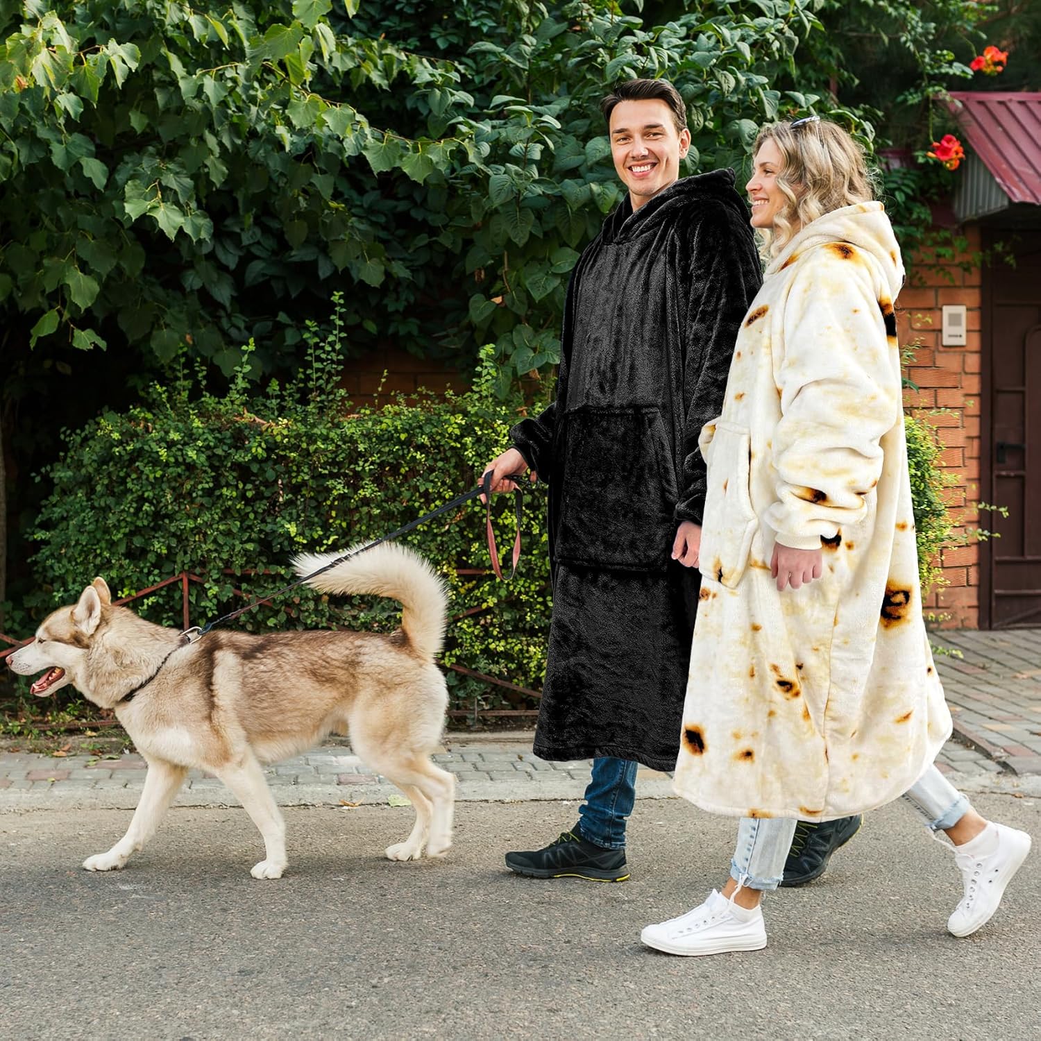 KPBLIS Wearable Blanket Hoodie for Women Men, Cozy Hoodie Blankets Sweatshirt Birthday Gifts for Women Mom Wife, Warm Fleece Hooded Blanket with Sleeves for Adults, Burritos Beige