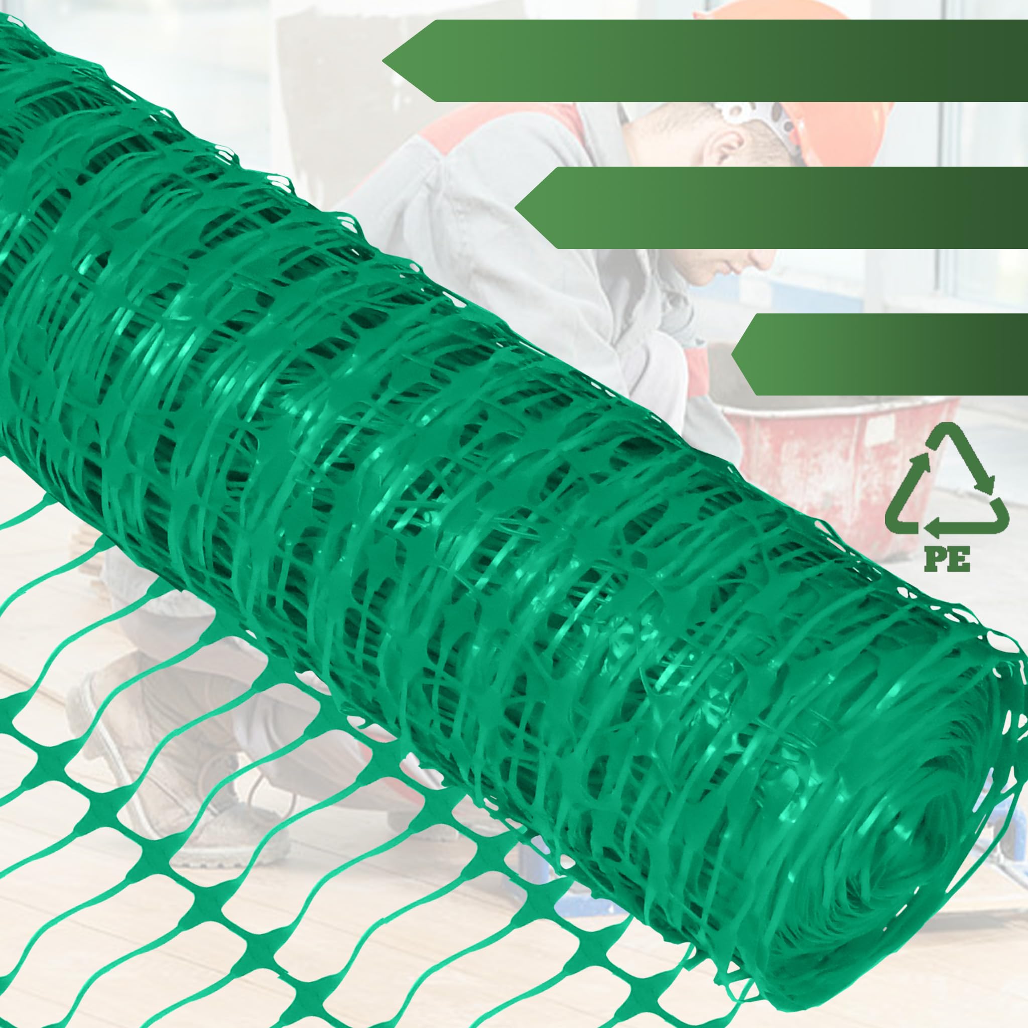 FIVMEN Begrenzungszaun 100cm Hoch Hühnerzaun Weidezaun Hundezaun inkl. 30 Pfähle und 100 Bindebänder Kunststoff Steckzaun Gartenzaun Mobiler Zaun, 30m