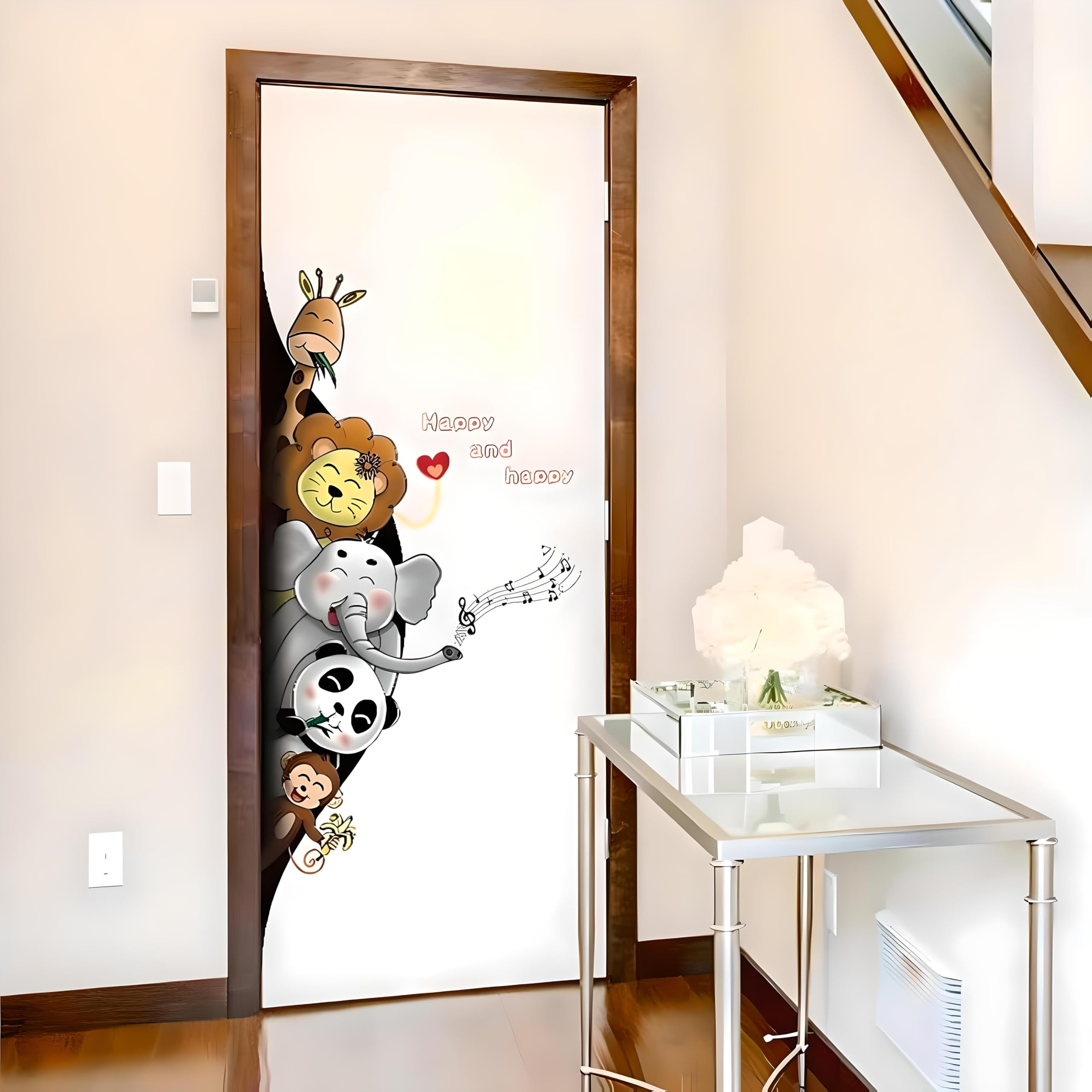 JAAMSO ROYALS Vinyl Self-Adhesive Animals Black Hole 3D Door Asile Porch Wall Stickers for Kids Room (60 CM X 90 CM)-picture-18