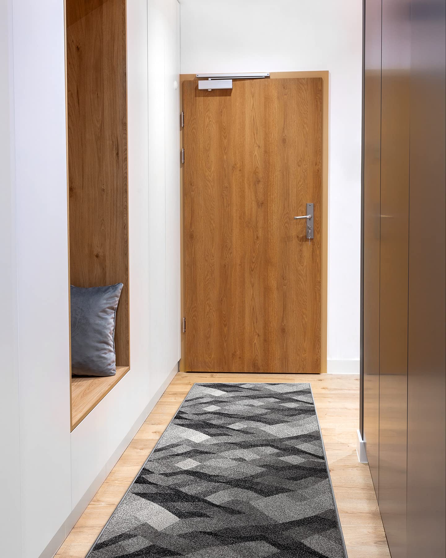 rugsx Läufer Silver PALANGA für Flur, Küche, grau 90x210 cm