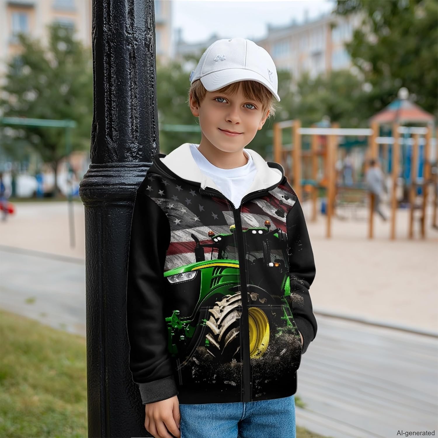 Boys Hoodies Size 6-7 Long Sleeve Hooded Sweatshirt Casual Hoodie Sportswear with Pockets Zip Up Hoodie for School