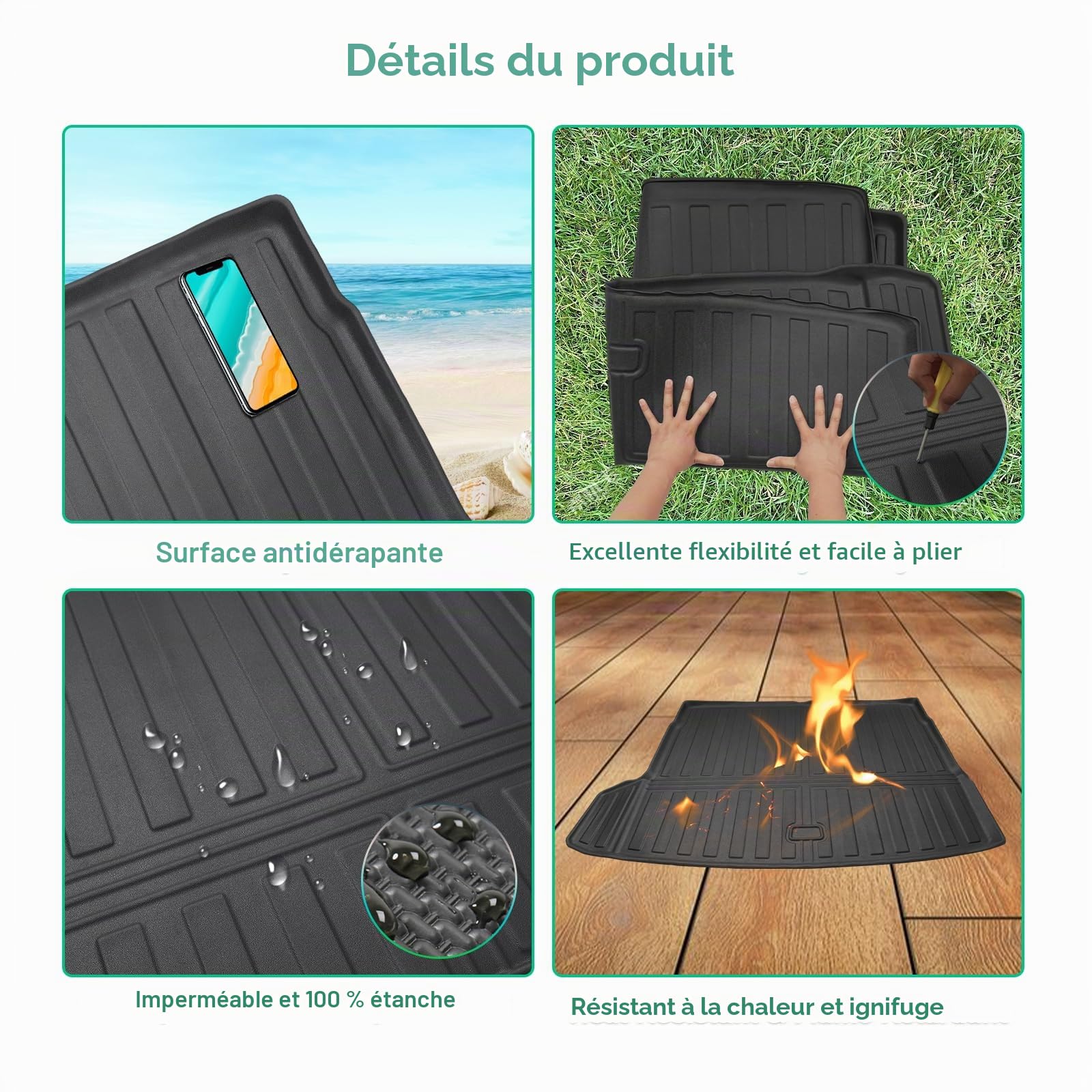 GAFAT Compatible avec BMW X3 G45 2025 2026 Tapis de Coffre, Facile à Plier, X3 2025 MHEV xDrive Tapis en TPE Toutes Saisons, Multifonction, Original Scan 3D Bord Haut, X3 G45 Accessoires [Pas PHEV]