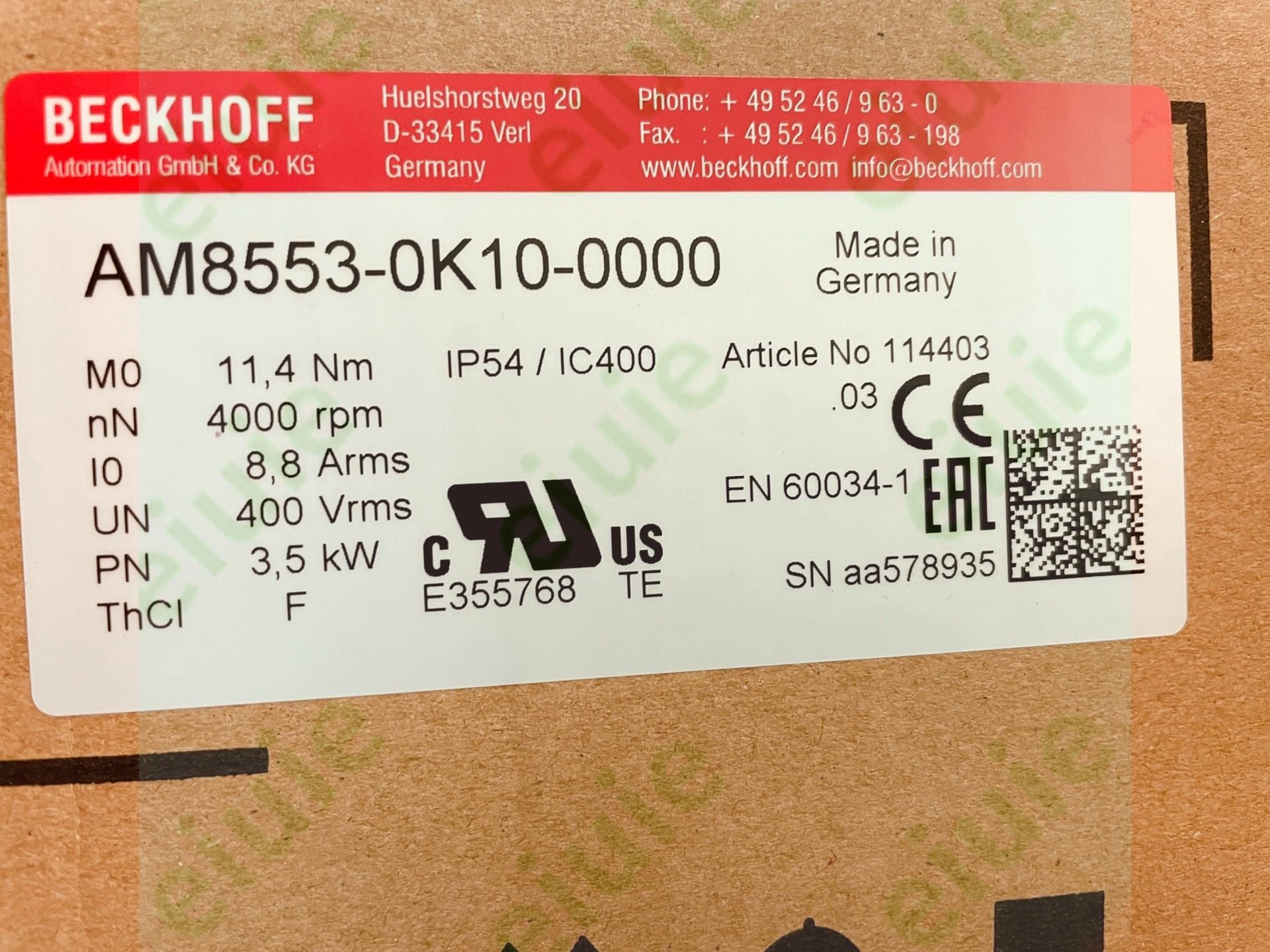 1 Pcs AM8553-0K10-0000 Quality Assurance