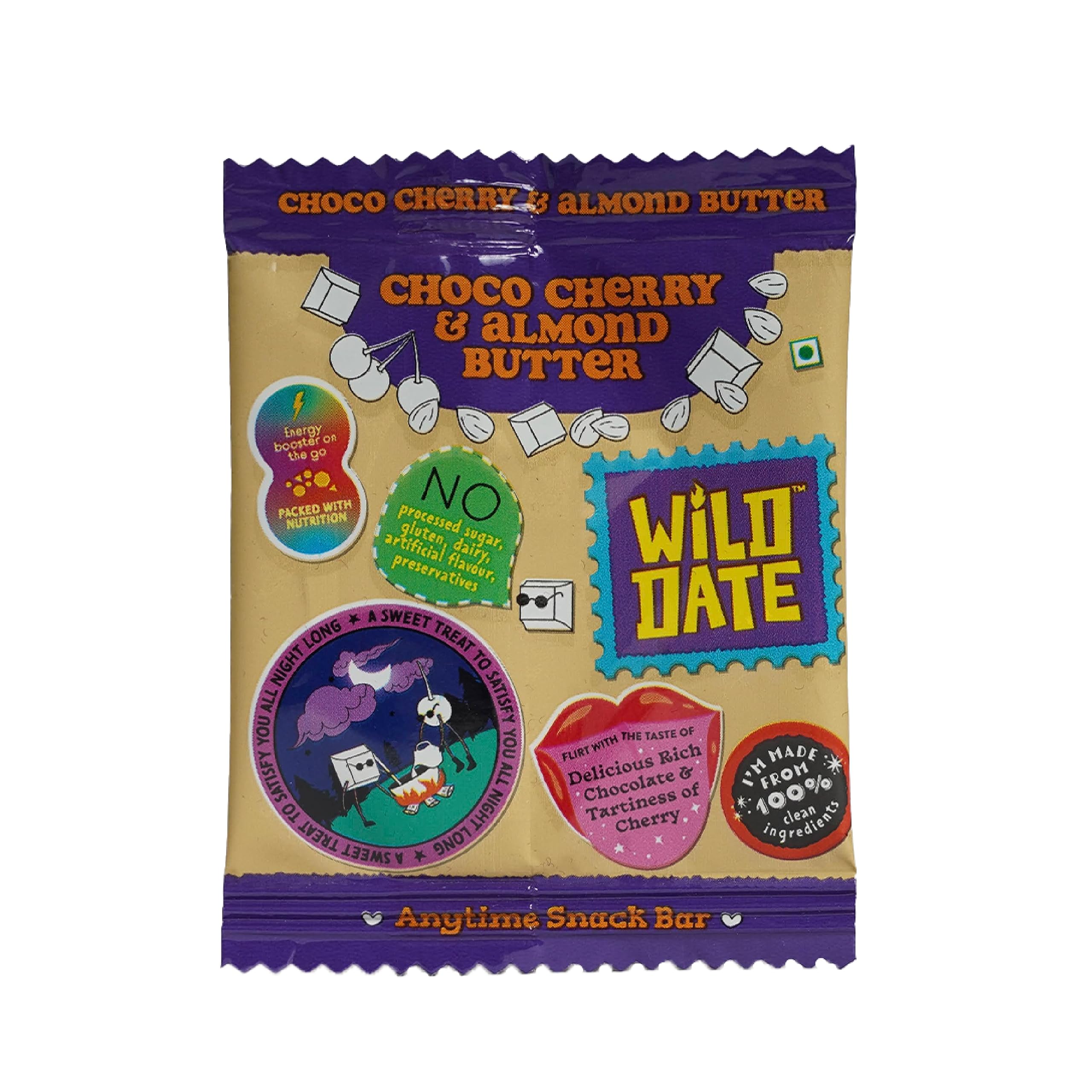 Wild Date- Snack Bar | Choco Cherry & Almond Butter | 20g of Pure Rich Chocolate | No Added Sugar | No Preservatives | No Gluten | 100% Clean Ingredients (B0CBQ2LD98) Amazon Price History, Amazon Price Tracker