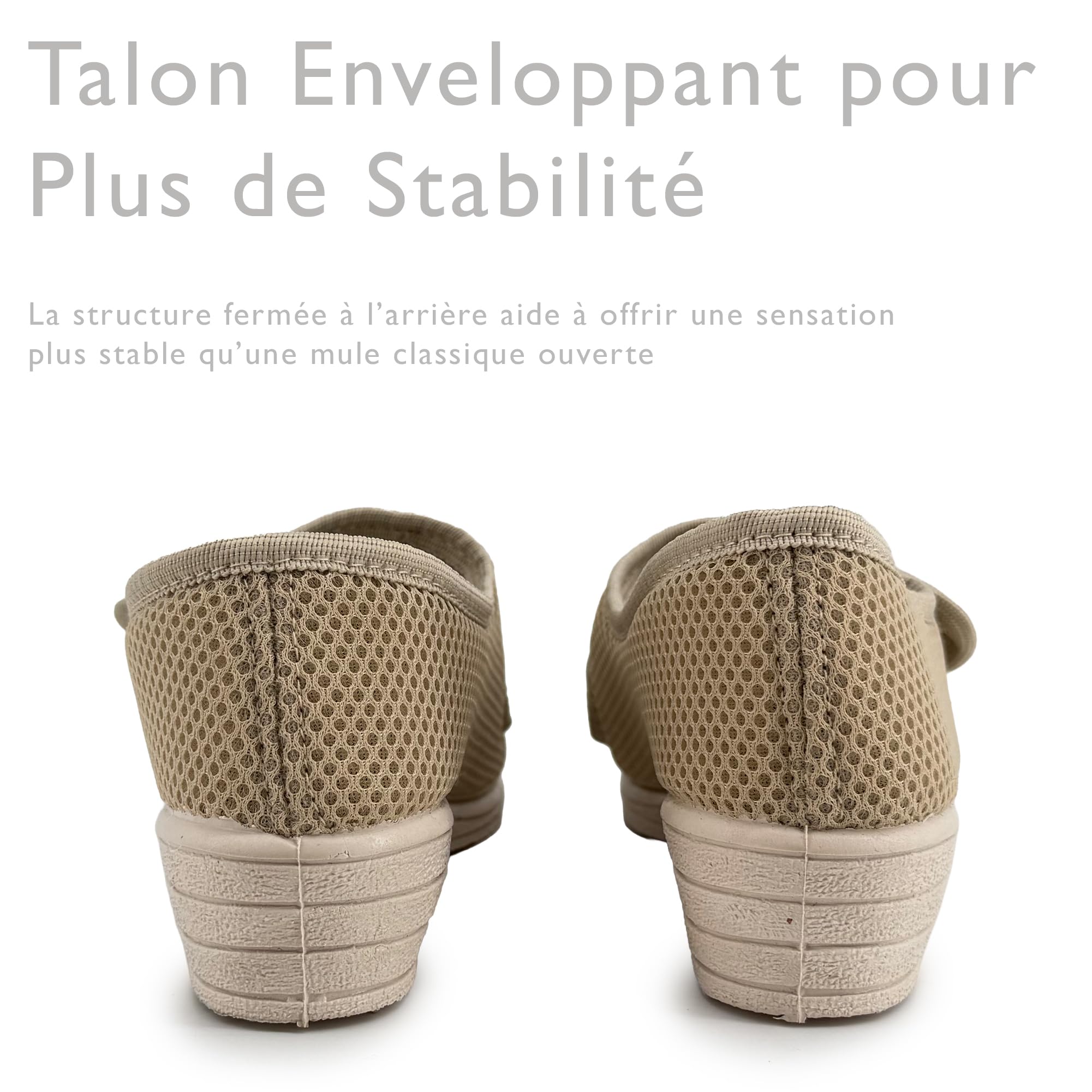 JOMIX Pantoufle Femme Confortable Scratch Ouverte pour Pieds Sensibles Intérieur Usage Quotidien Chausson Femme