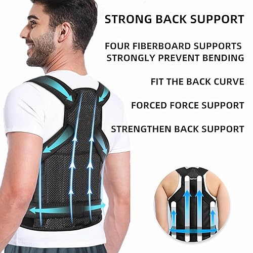 Miniatura 6 de BackBrace - Corrector de espalda para mujer para hombres, soporte de espalda superior para hombres, soportes de espalda para mujer (pequeño)