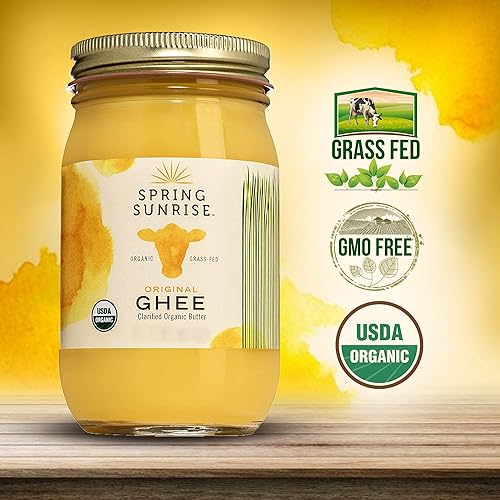 Miniatura 3 de Spring Sunrise Mantequilla de ghee orgánica alimentada con pasto  Mantequilla clarificada orgánica certificada por USDA  Aceite de cocina sin Paleo,