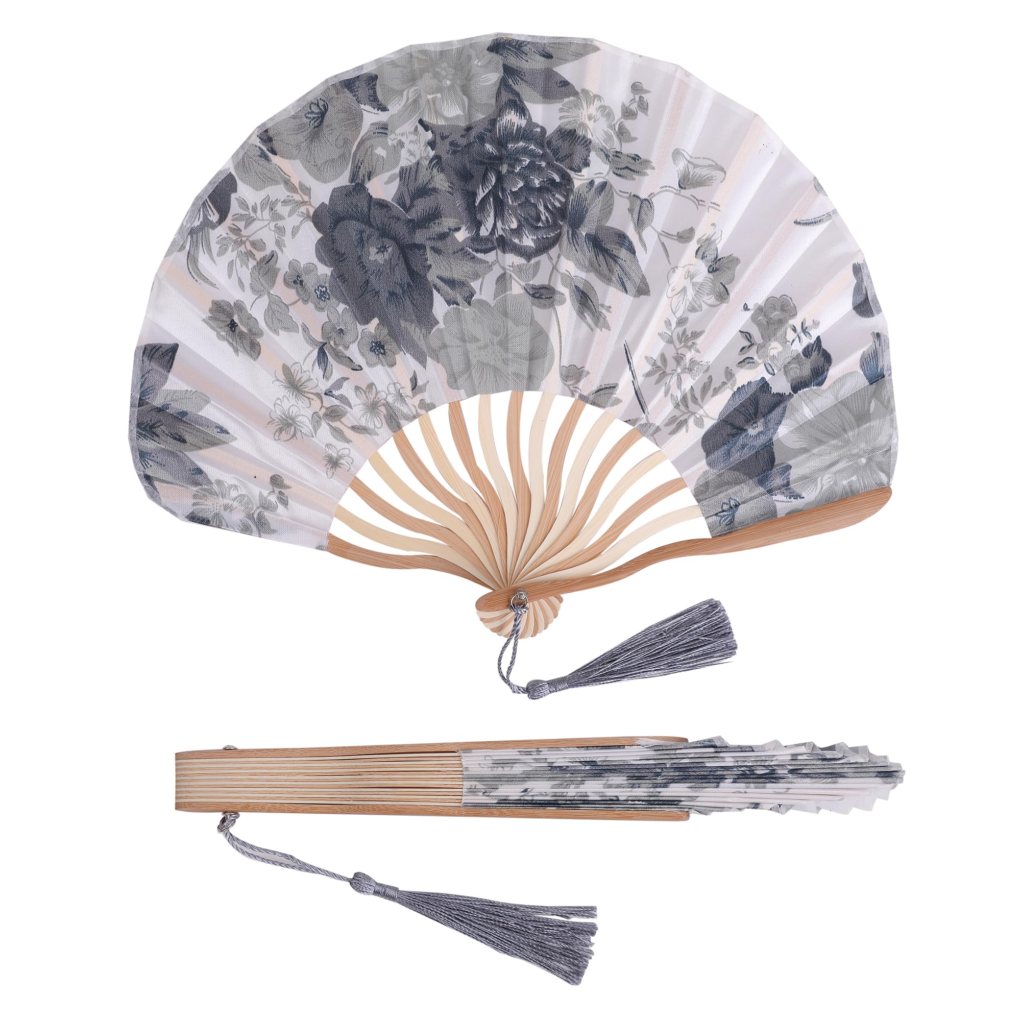 Bamboo Folding Fan, Black Japanese Summer