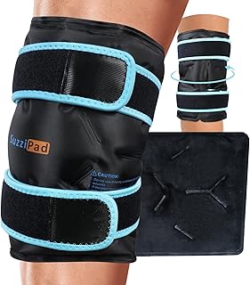 SuzziPad XL Knee Ice Pack Wrap Around Entire Knee After Surgery, Extra Large Ice Knee Wrap with Cold Compress for Knee Pain Relief, Reusable Gel Cold Pack for Knee Replacement, Swelling, Bruises