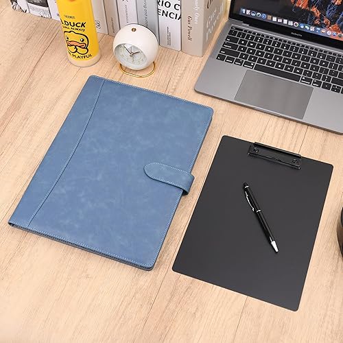 Miniatura 5 de Wason Portafolio Padfolio A4 Carpeta de cuero PU Archivo de archivos Estuche con almohadilla de escritura extraíble portapapeles tarjeta estuche