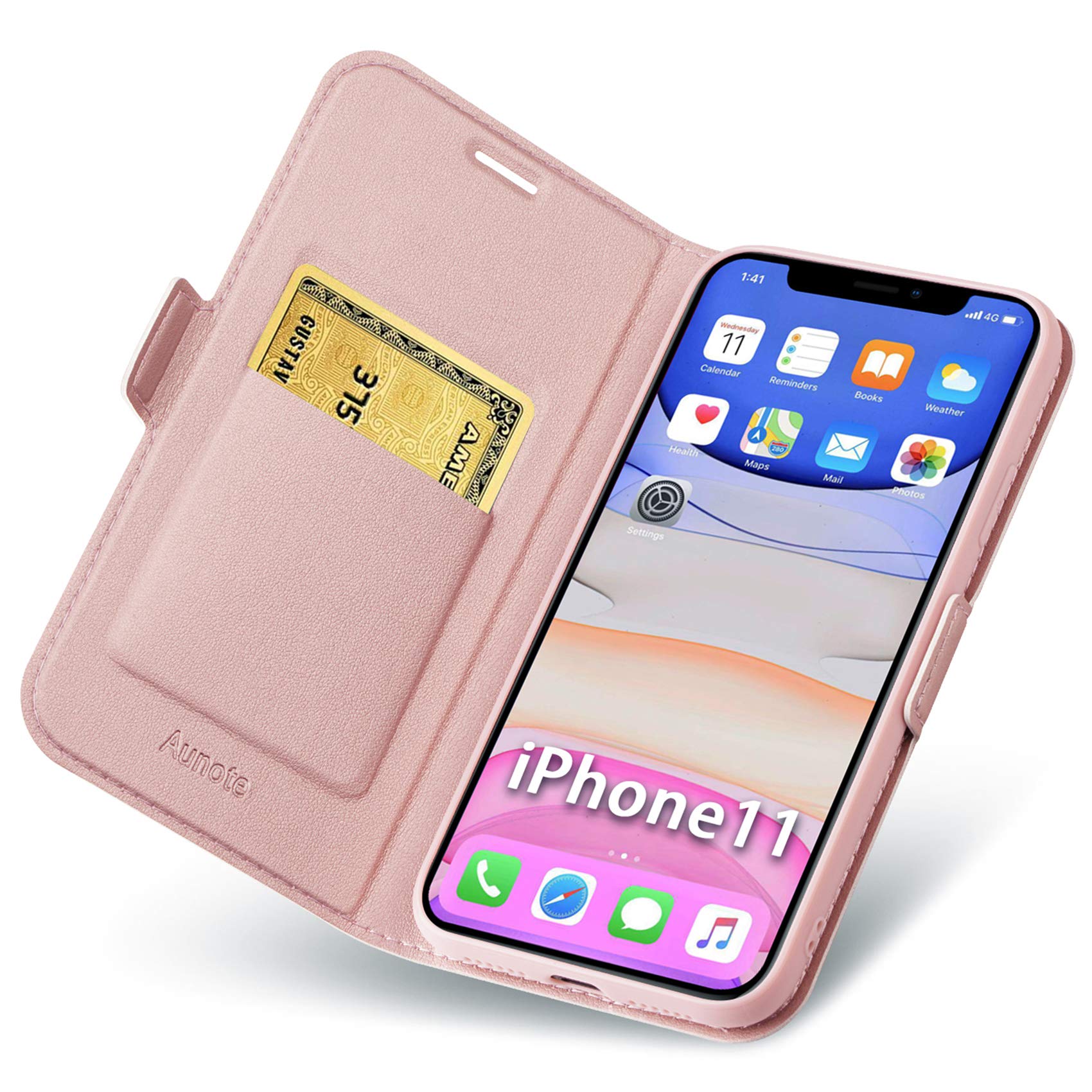 GOKEN Étui Portefeuille Pour Oppo A60 4G Avec Motif Chat Et Arbre (cuir Relief, Fermeture Magnétique, Or Rose)