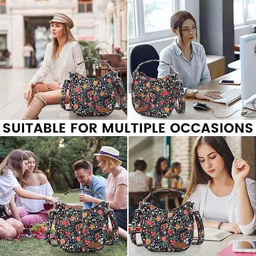 Miniatura 7 de Joymee Bolsa de almuerzo para mujer, lonchera grande aislada para adultos, reutilizable, a prueba de fugas, con correa ajustable para el hombro,